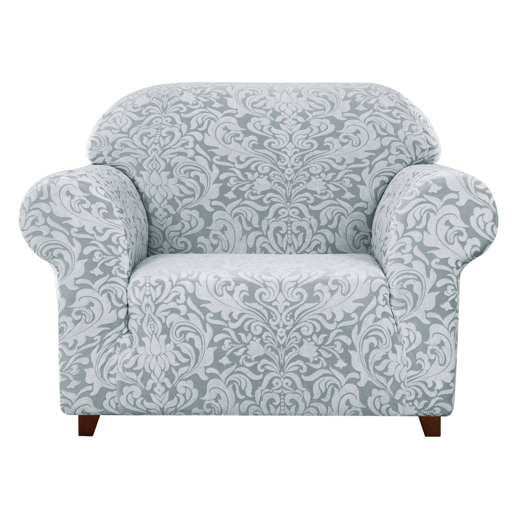 Subrtex Sofa Slipcover 1-Piece Jacquard Damask Couch Cover High Stretch Furniture Protector for Armchair in Living Room for Kids, Pets(Small,Light